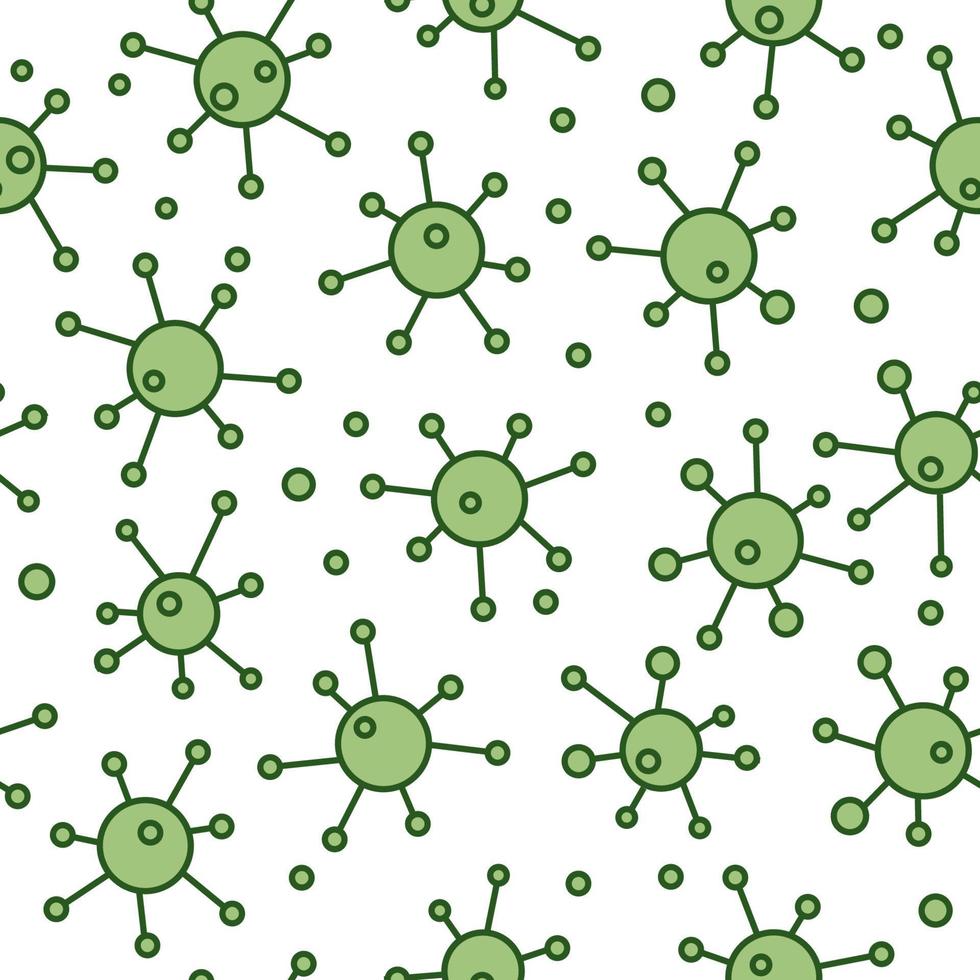 padrão sem emenda de epidemia de vírus. pano de fundo com ilustração do novo fundo coronavirus 2019-ncov. projeto médico ornamental covid-19. textura de telha de bactéria abstrata. vetor