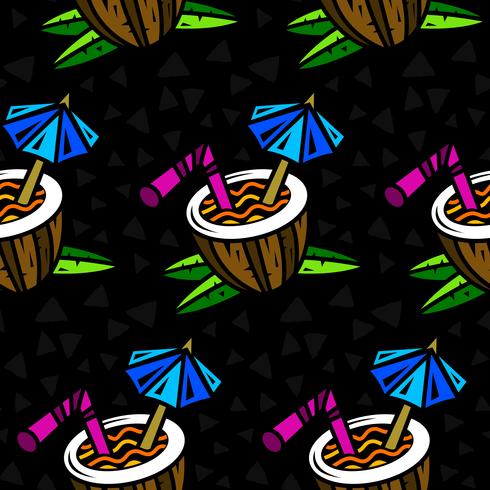 Ilustração de bebida de coco tropical vetor