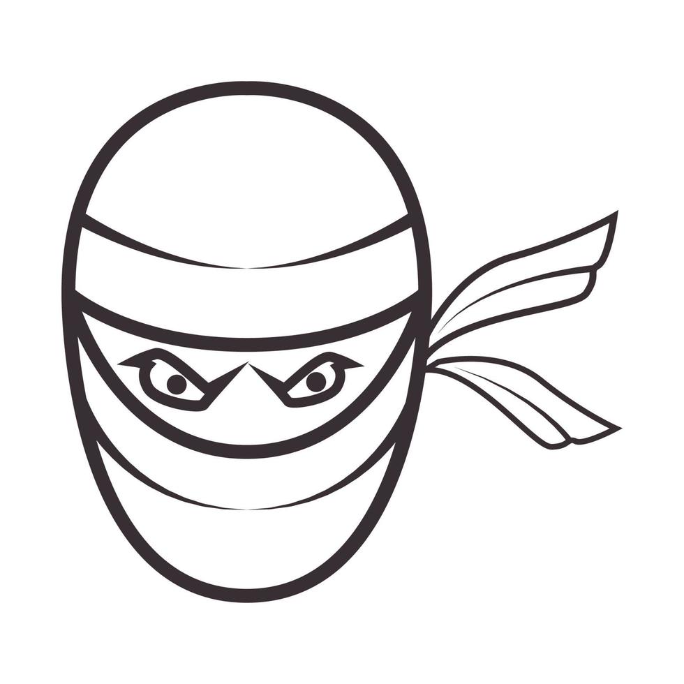 linhas hipster cabeça ninja logotipo símbolo vetor ícone ilustração design gráfico