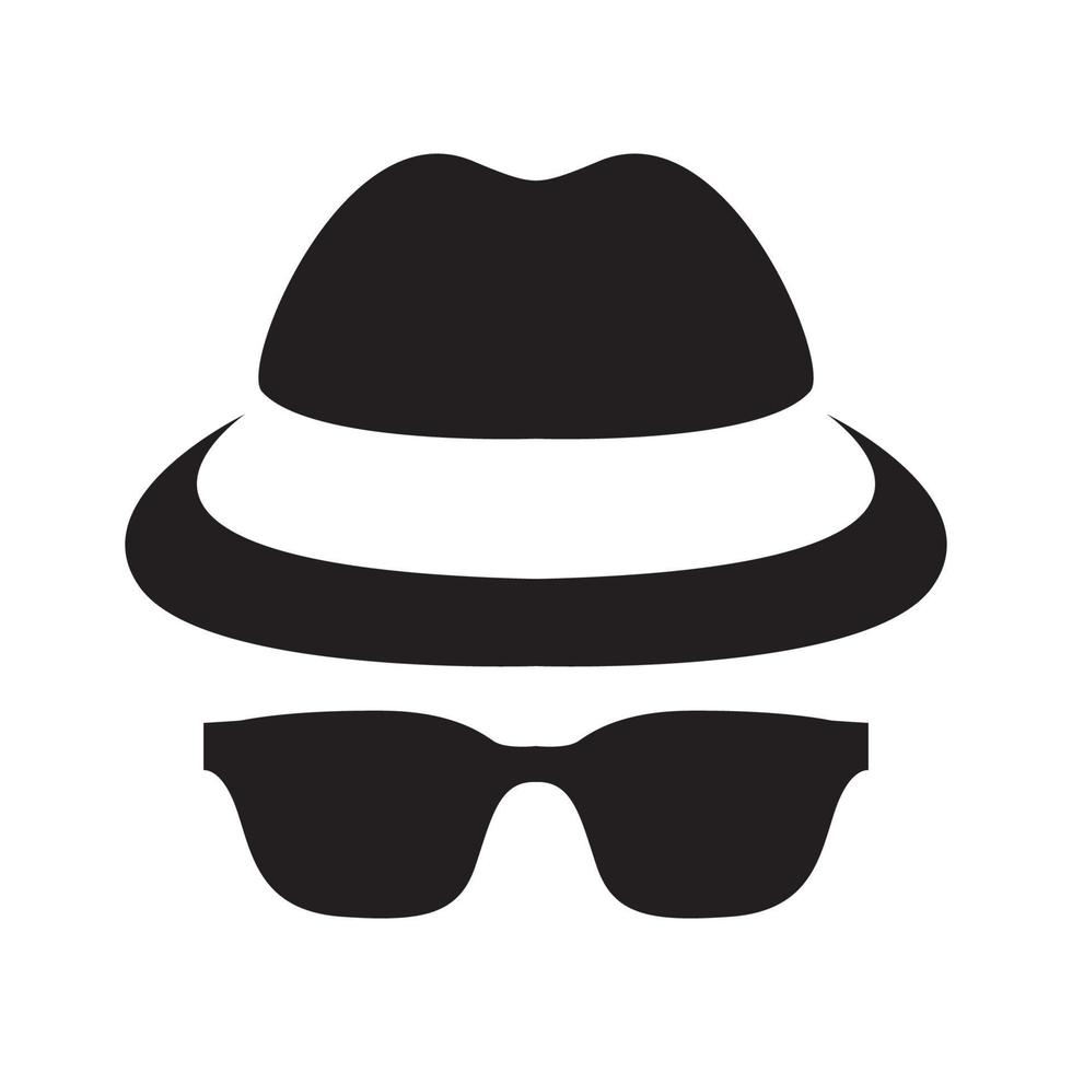 chapéu de homem com óculos de sol logotipo símbolo ícone vetor ilustração design gráfico
