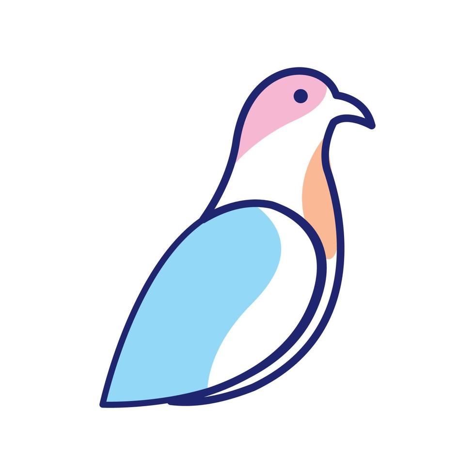 pomba ou linha de pombo abstrato colorido logotipo moderno ilustração vetorial design vetor