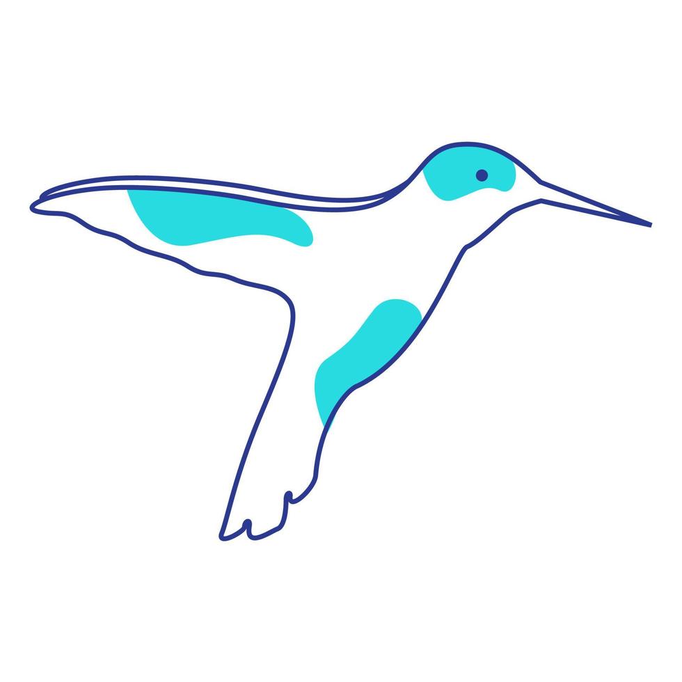 linhas azuis abstratas arte beija-flor logotipo vetor símbolo ícone design ilustração gráfica