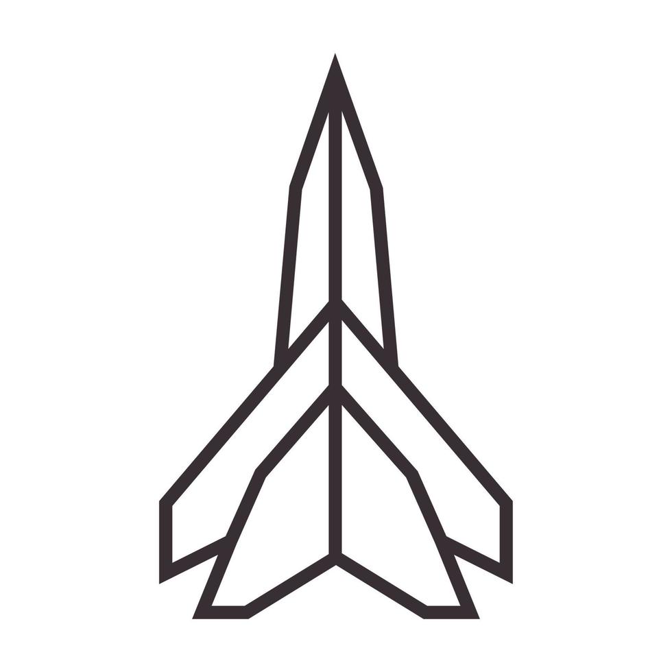 linhas origami avião a jato logotipo símbolo vetor ícone ilustração design