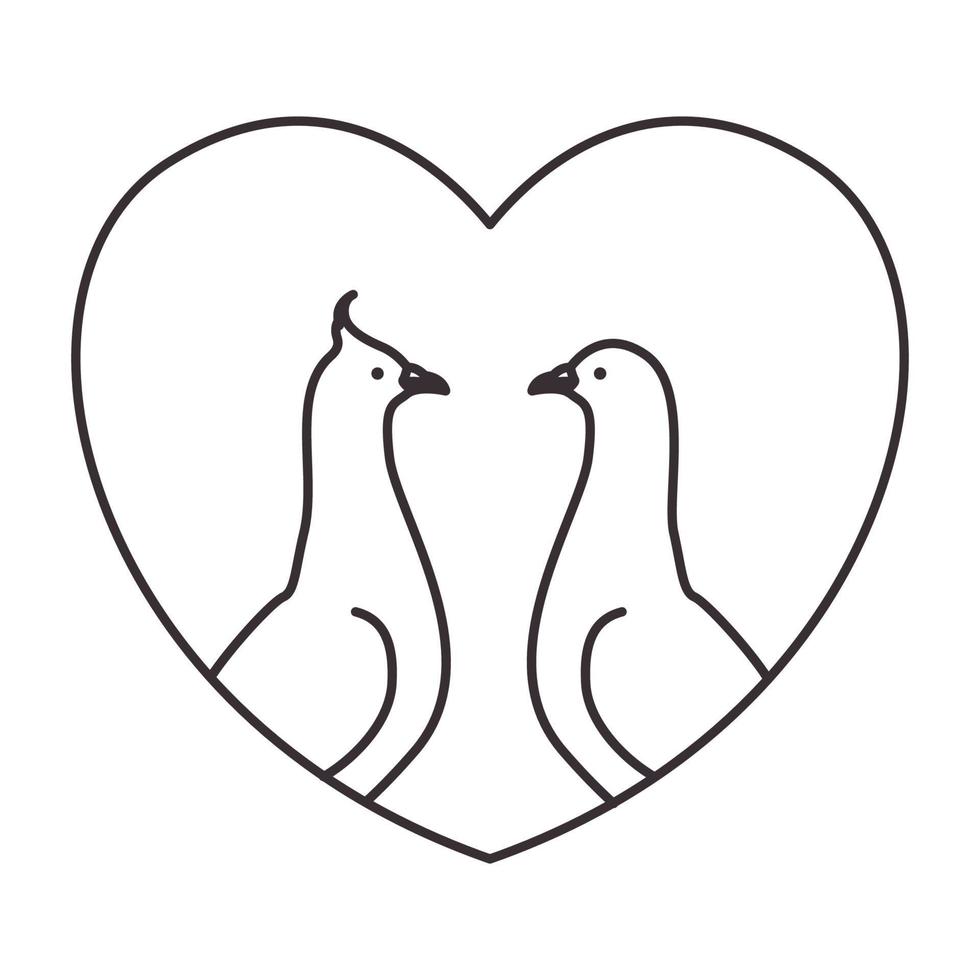 datas pomba com linhas de amor logotipo símbolo vetor ícone ilustração design gráfico