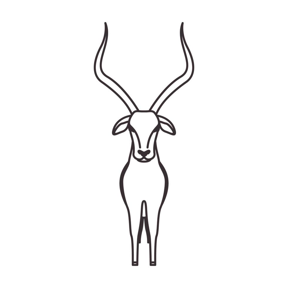 animal linha antílope logotipo vetor símbolo ícone design ilustração gráfica
