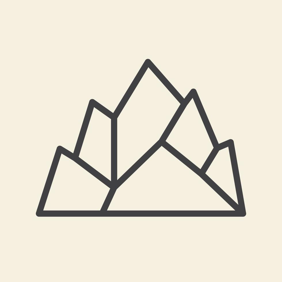 linhas simples iceberg moderno logotipo vetor ícone símbolo design gráfico ilustração