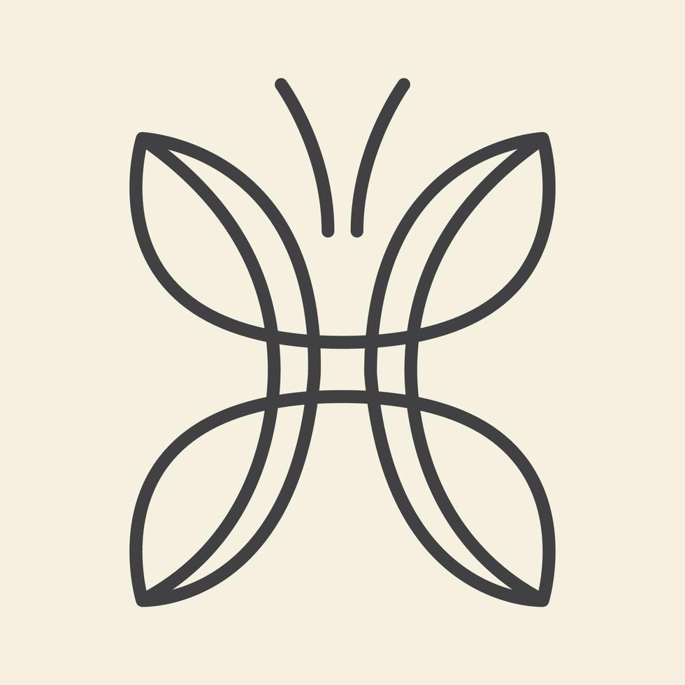 forma única linha borboleta logotipo fofo vetor ícone símbolo ilustração design gráfico