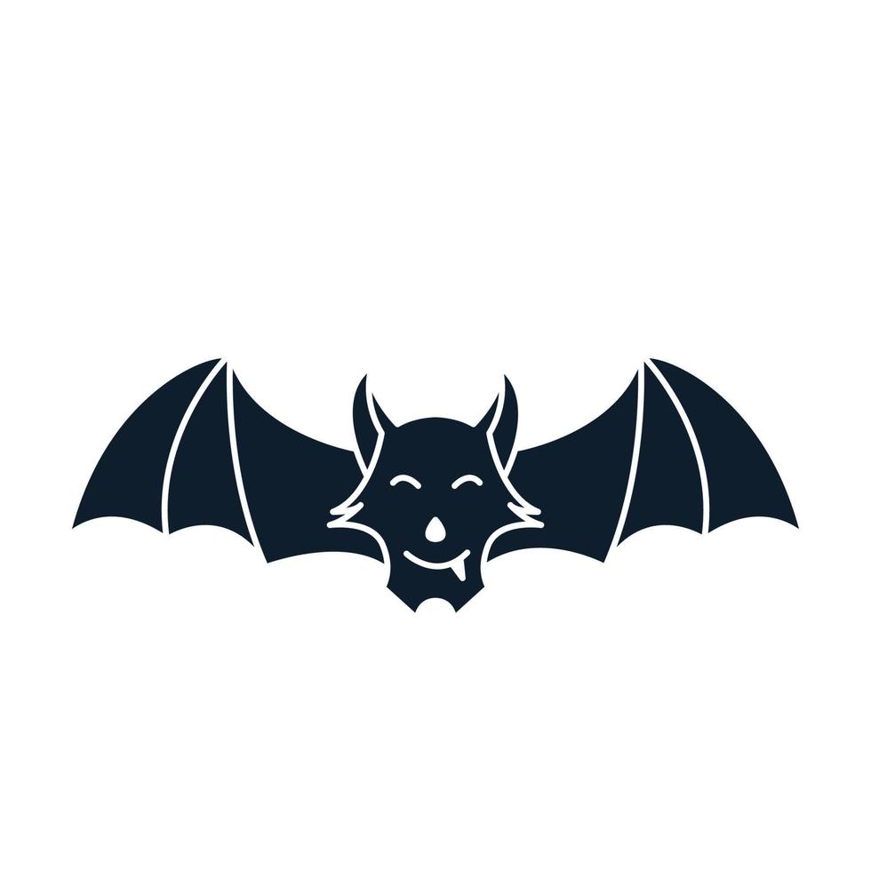 design de ilustração de ícone de vetor de logotipo de susto de morcego animal