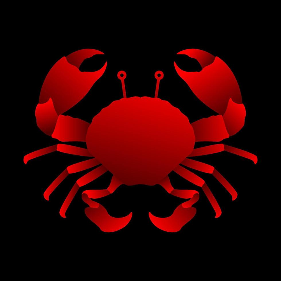 abstrato vermelho frutos do mar caranguejo design de logotipo simples vetor ícone símbolo ilustração