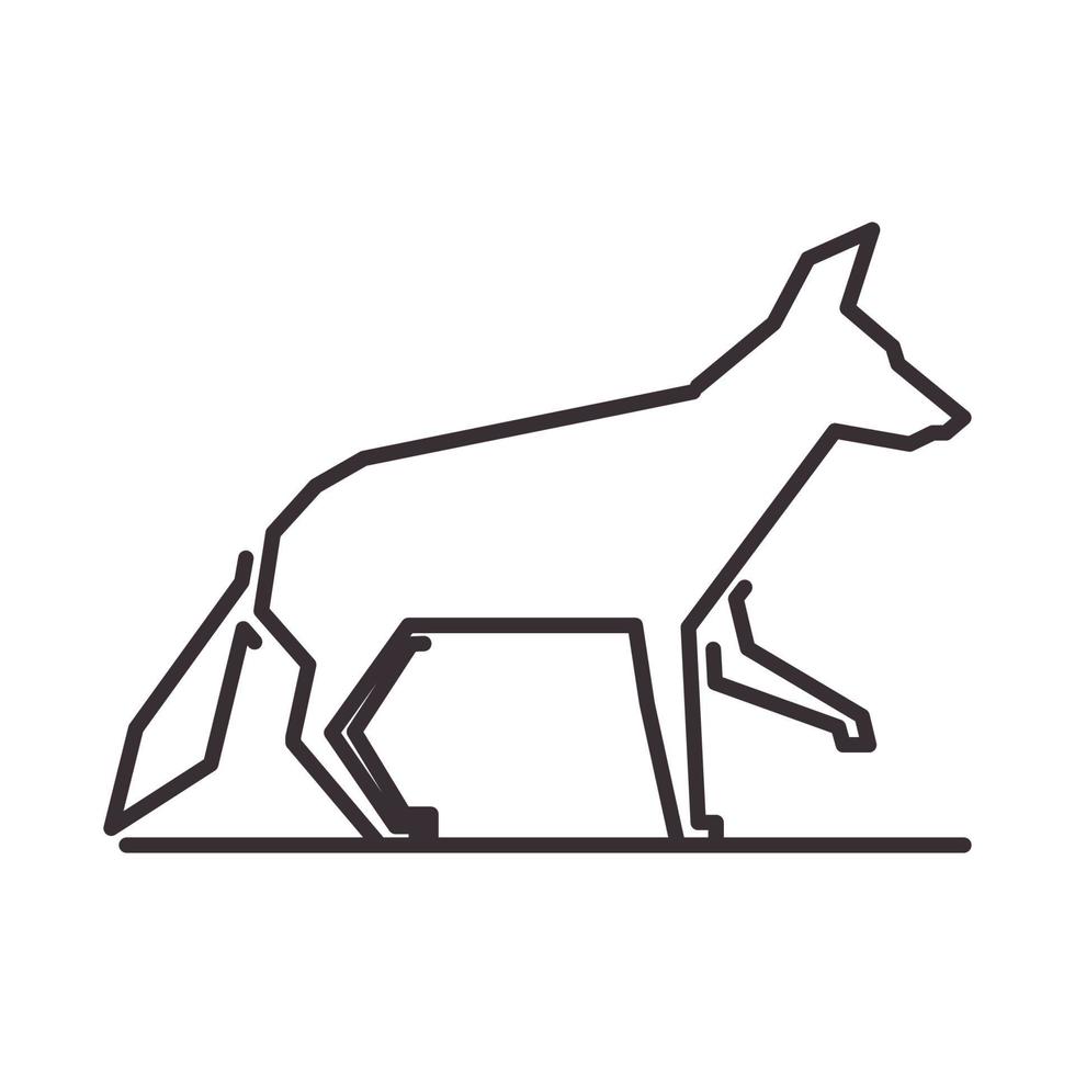 linhas de animais da floresta de chacal logotipo símbolo ícone vetor ilustração design gráfico