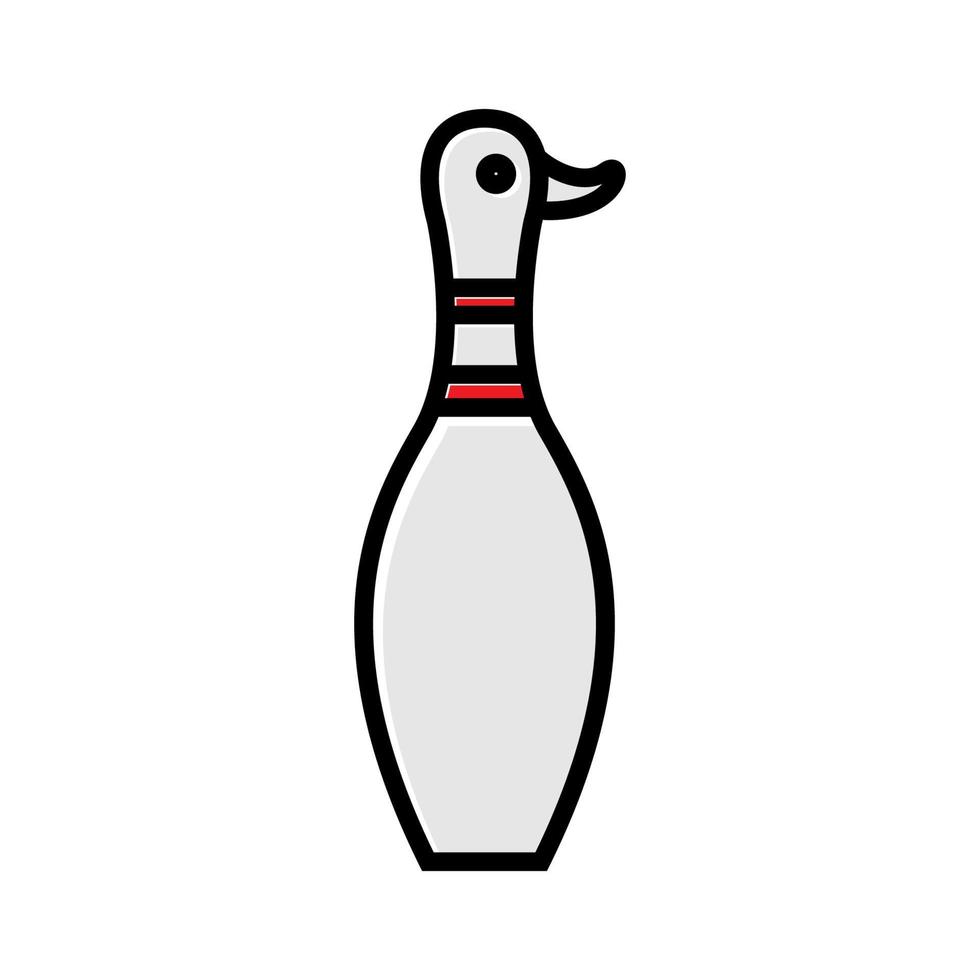 cisne de pato de pássaro animal com design de ilustração de ícone de vetor de logotipo de boliche