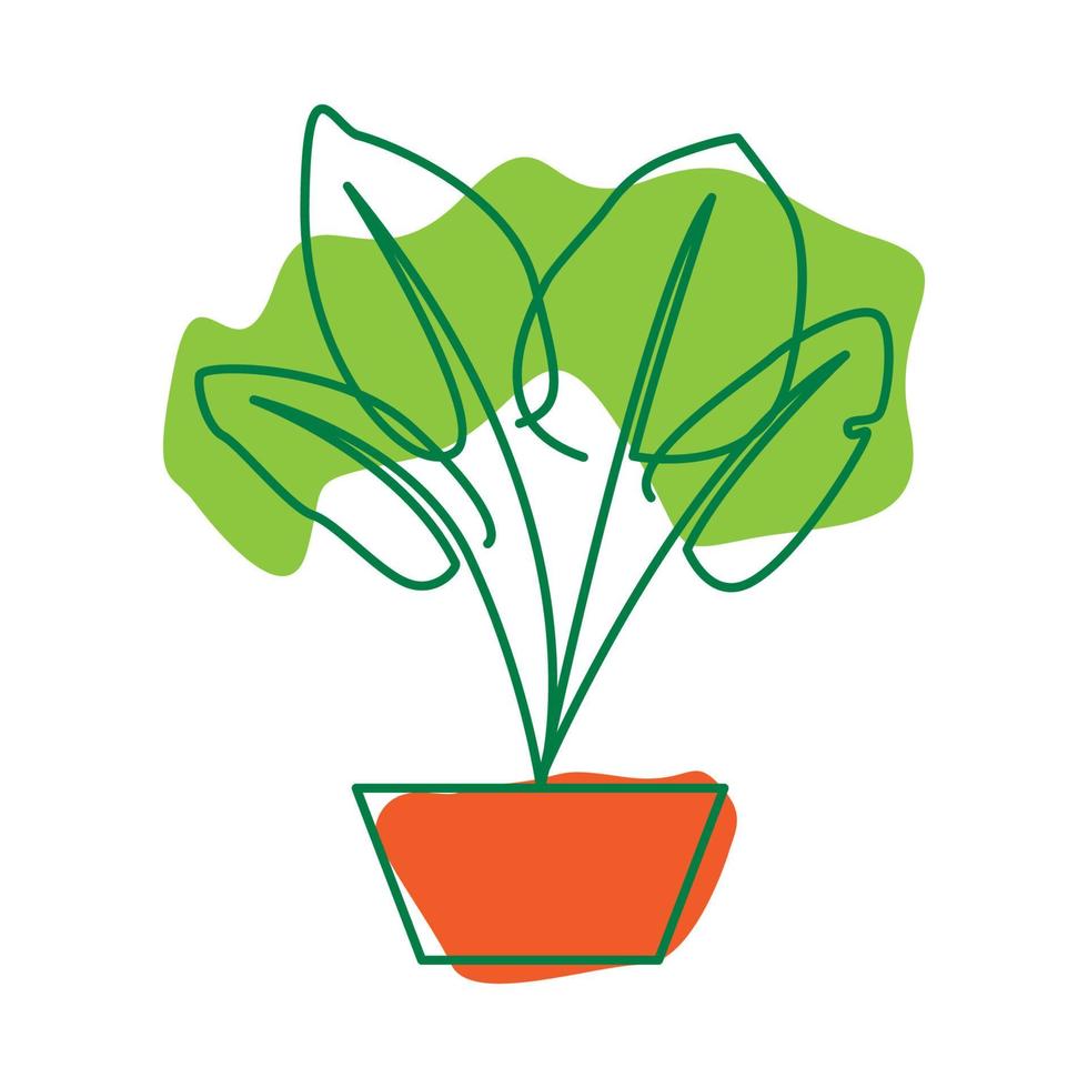 planta de taro linhas coloridas decorativas design de logotipo vetor ícone símbolo ilustração