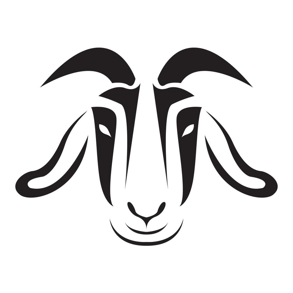 design de ilustração de ícone de vetor de logotipo de cabra de cabeça de forma moderna