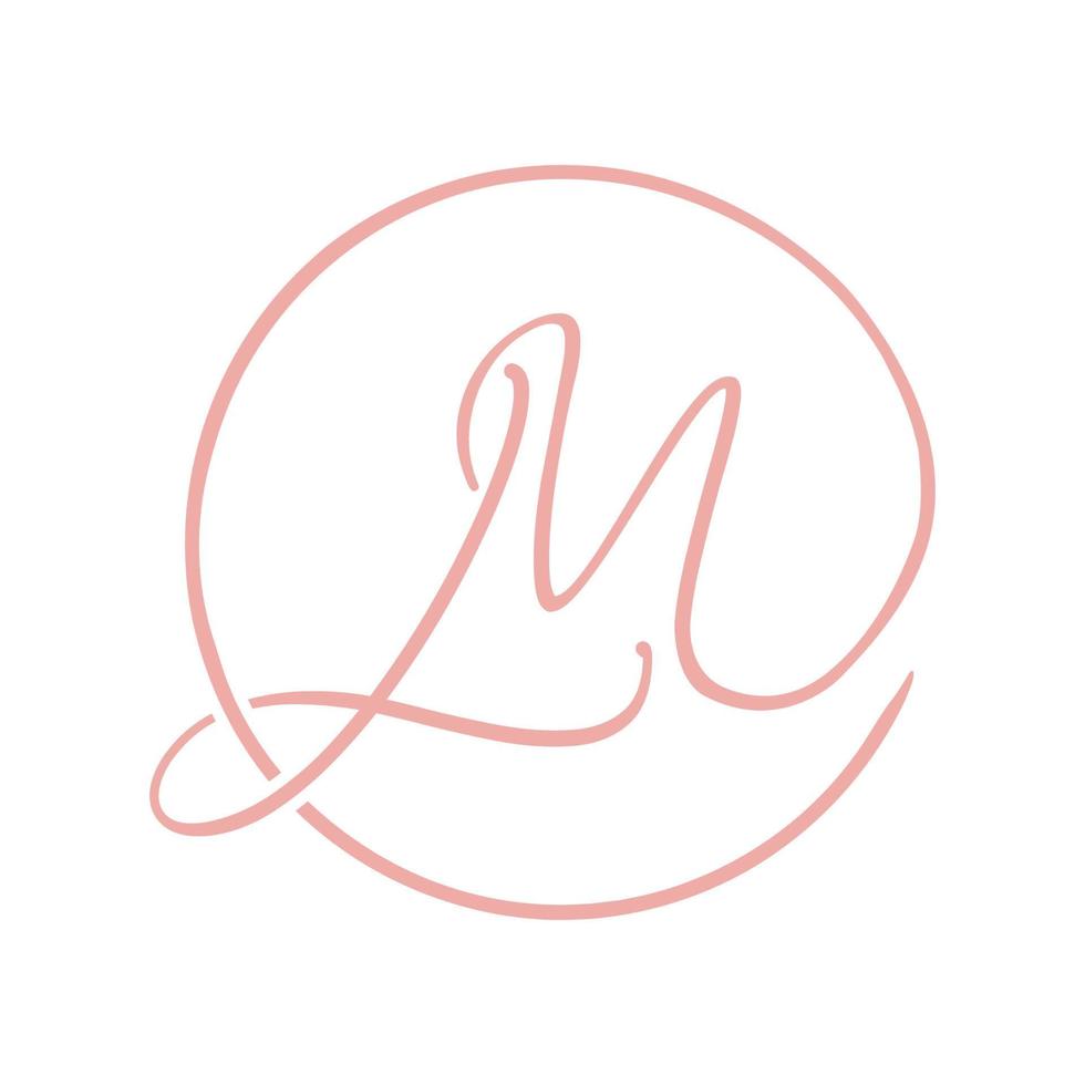 lm linhas luxo feminino logotipo símbolo ícone vetor design gráfico ilustração ideia criativa