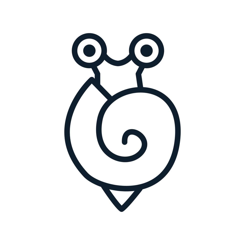 desenho de ilustração de ícone de vetor de logotipo minimalista de contorno de arte de linha de caracol ou lesma