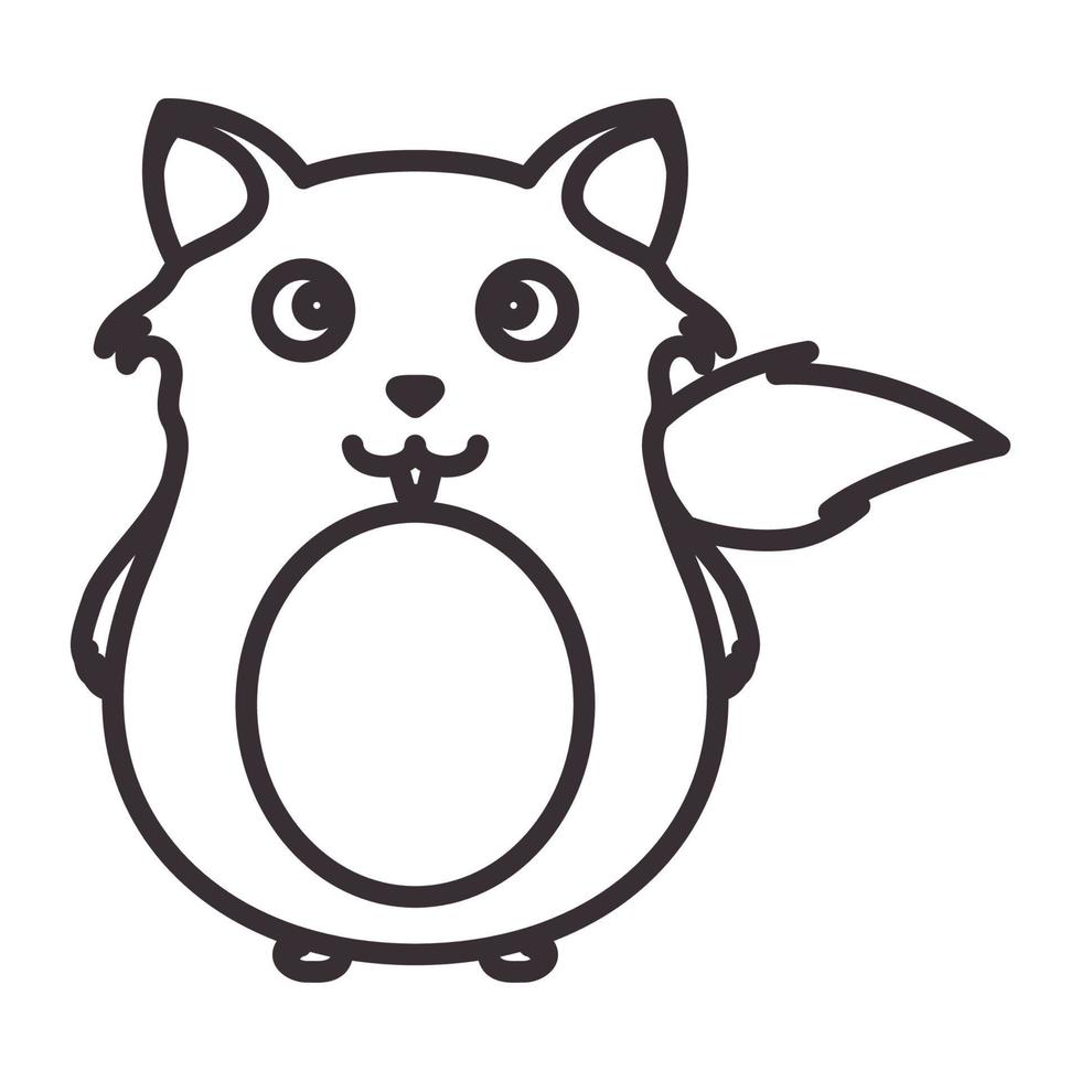 animais desenhos animados linhas fofas hamster logotipo vetor símbolo ícone design ilustração