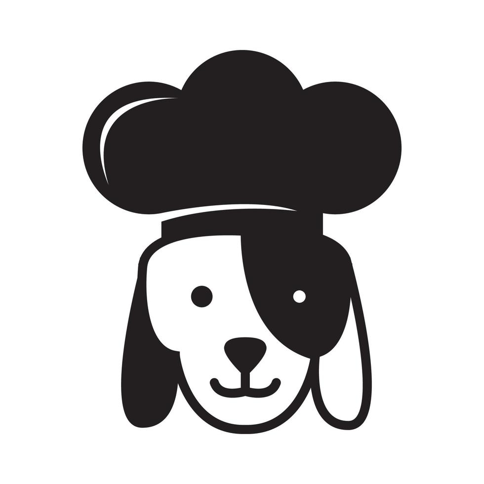 cabeça de animal animais de estimação chef cão logotipo vetor símbolo ícone design ilustração