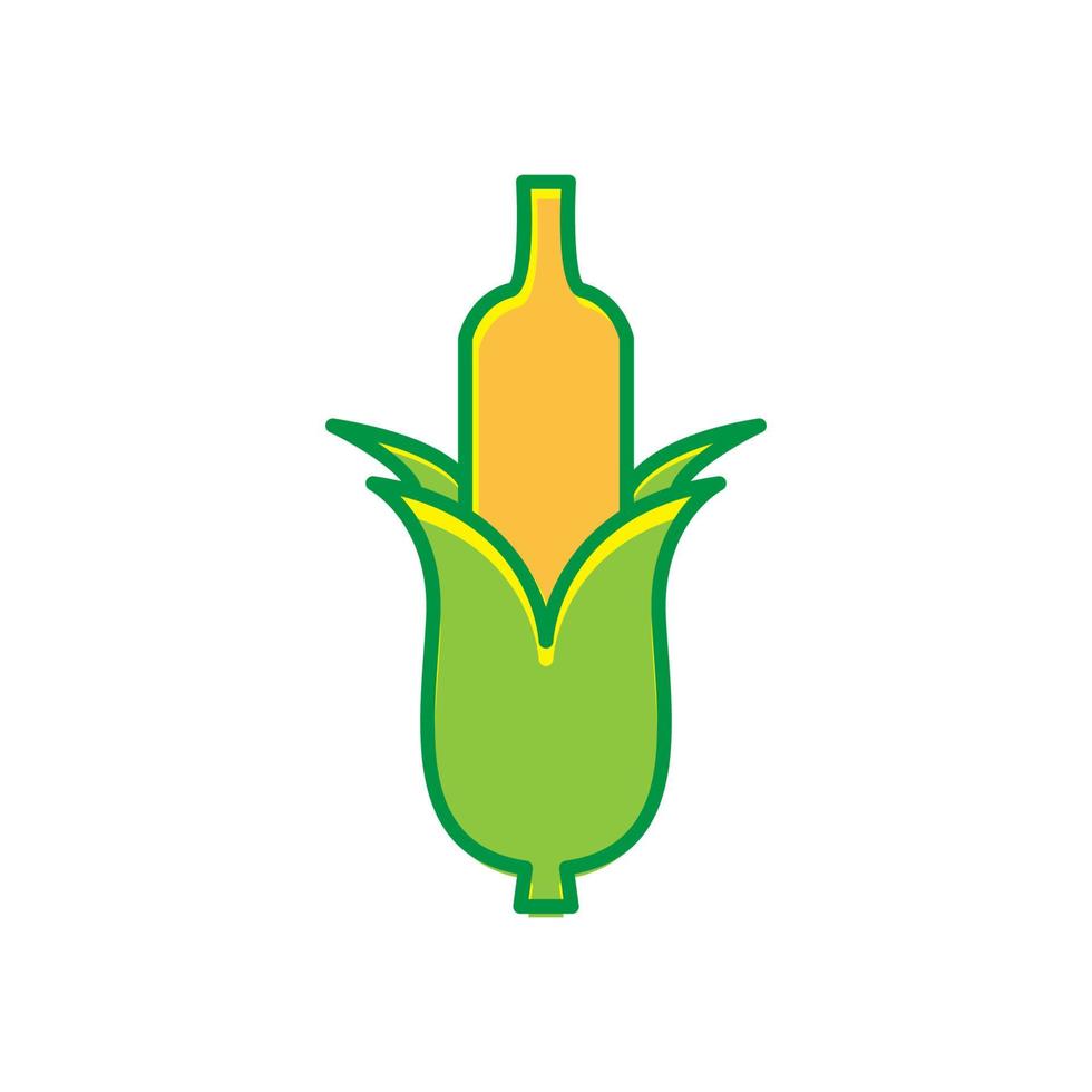 garrafa com design de logotipo de milho vegetal vetor ícone símbolo ilustração