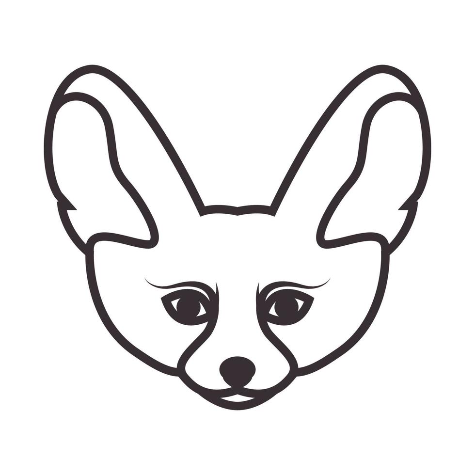 cabeça de raposa linhas animal logotipo símbolo ícone vetor design gráfico ilustração