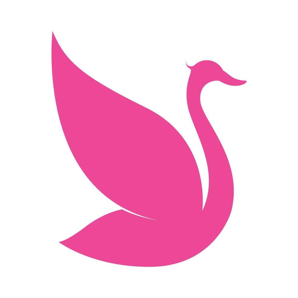 lindo cisne rosa ganso logotipo símbolo ícone vetor design gráfico ilustração ideia criativa