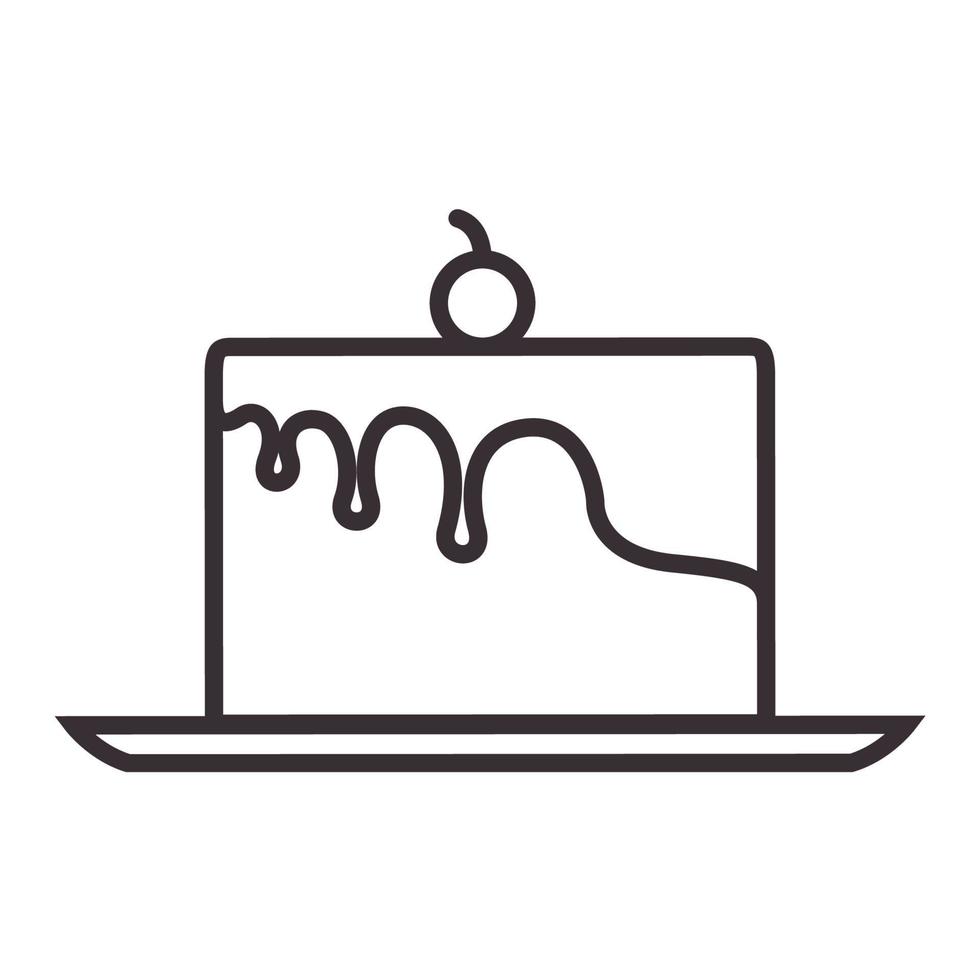 linhas comida bolo de aniversário logotipo vetor símbolo ícone design ilustração gráfica