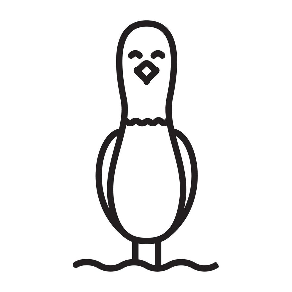 linhas fofas ave marinha gannet logotipo símbolo ícone vetor design gráfico ilustração