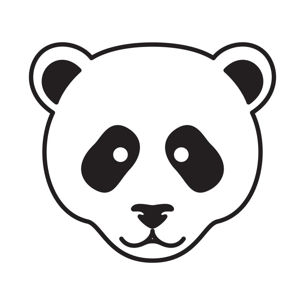 Cara de panda vector em estilo simples