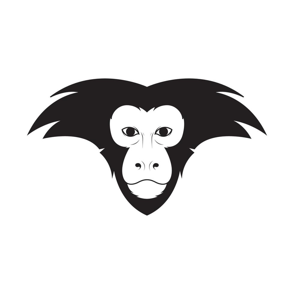 design de logotipo de macaco de cauda de leão de rosto preto símbolo gráfico de vetor ícone sinal ilustração ideia criativa