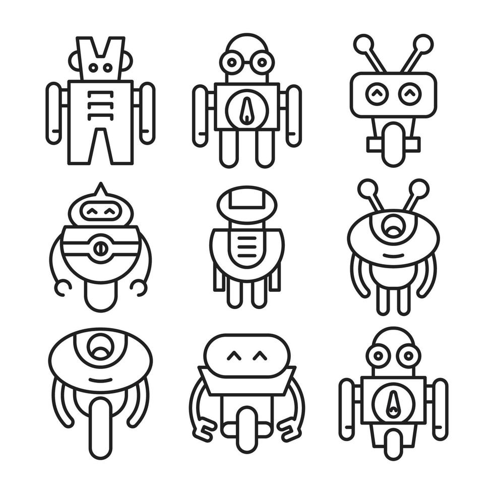 conjunto de caracteres de robôs vetor