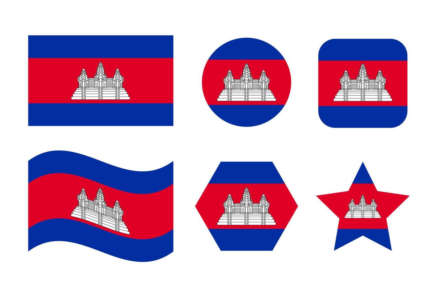 ilustração simples da bandeira do camboja para o dia da independência ou das eleições vetor