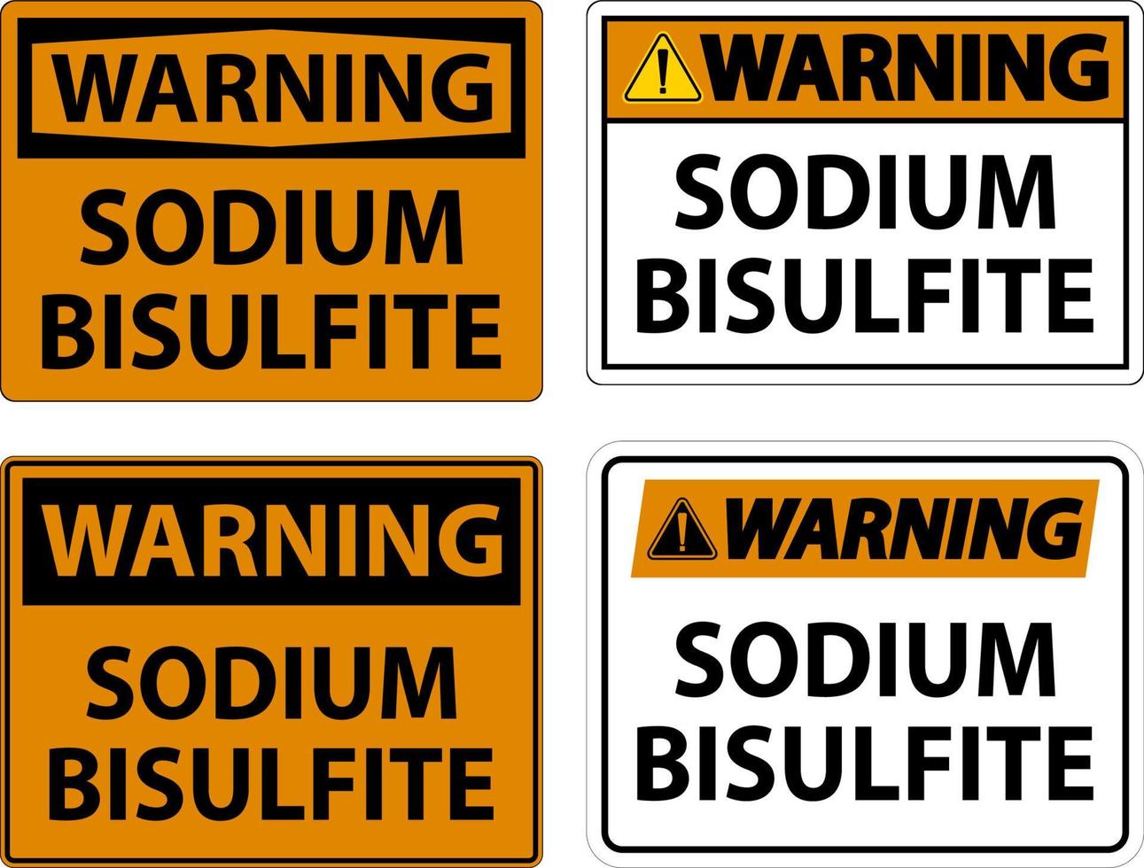 rótulo de bissulfito de sódio de sinal de aviso químico vetor