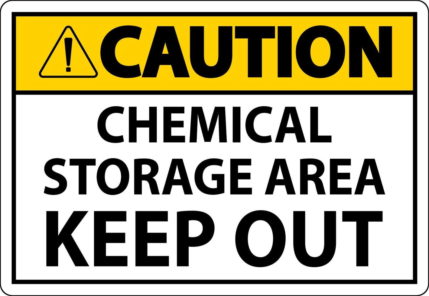 etiqueta de cuidado área de armazenamento de produtos químicos mantenha fora sinal vetor