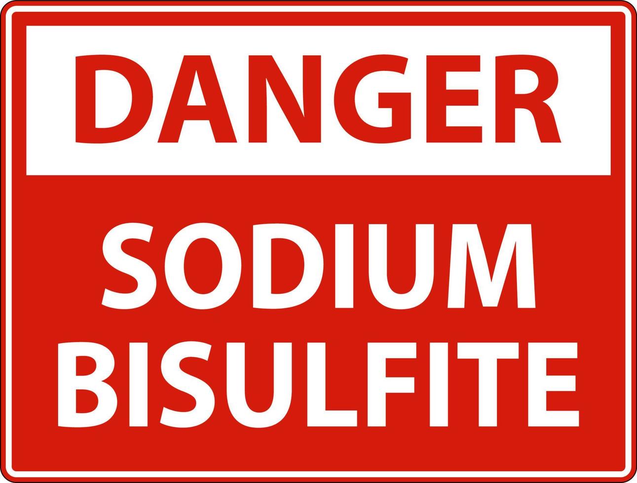 rótulo de bissulfito de sódio de sinal de perigo químico vetor