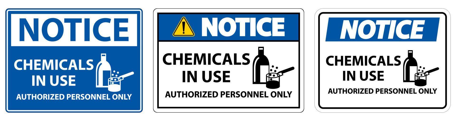 observe os produtos químicos em sinal de símbolo de uso no fundo branco vetor