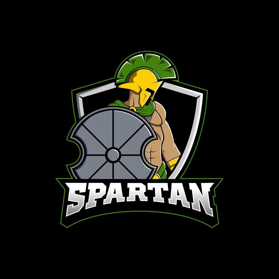 design de logotipo esport mascote espartano vetor