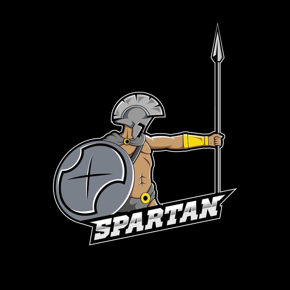 design de logotipo esport mascote espartano vetor