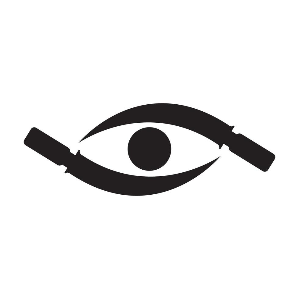 faca com design de ilustração de ícone de vetor de logotipo de olhos