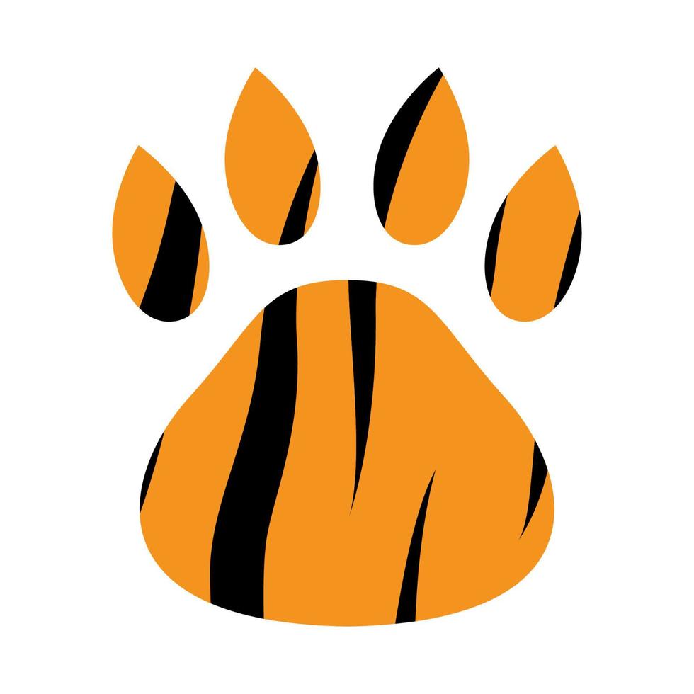 pegadas abstratas design de ilustração de ícone de vetor de logotipo selvagem de tigre