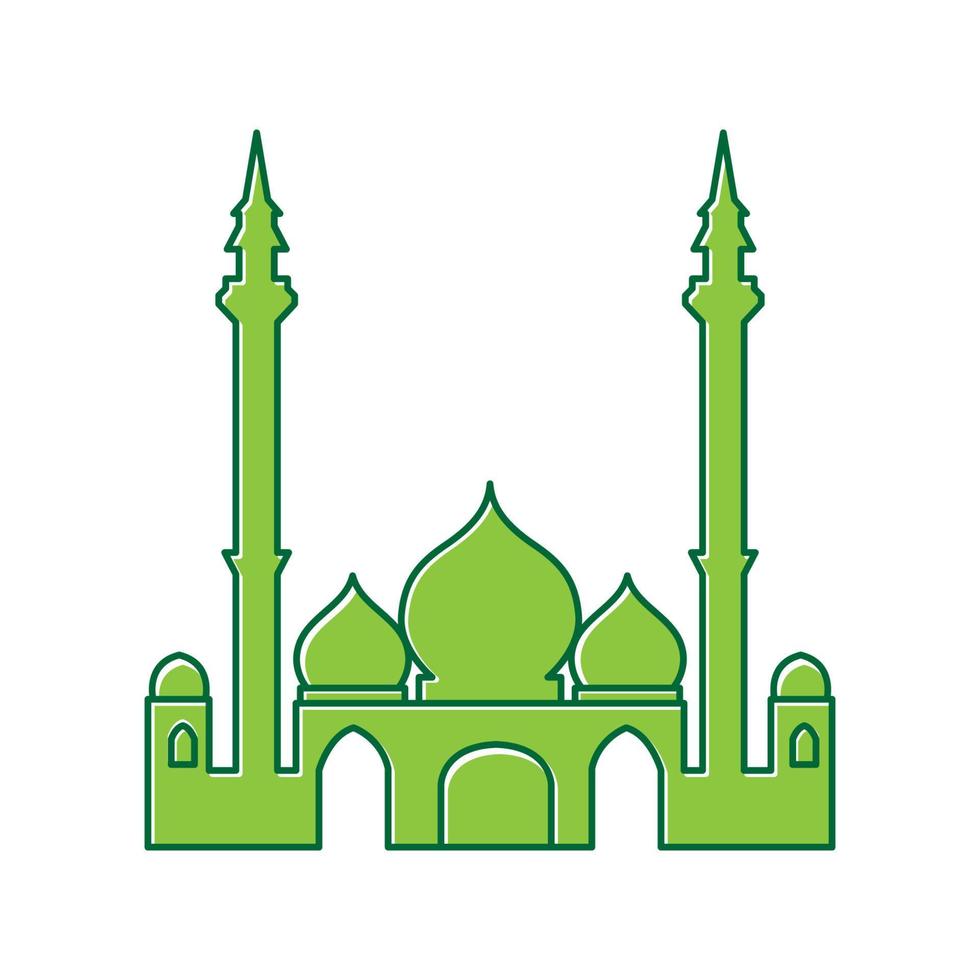 design de ilustração de ícone de vetor de logotipo simples abstrato de linha de mesquita moderna