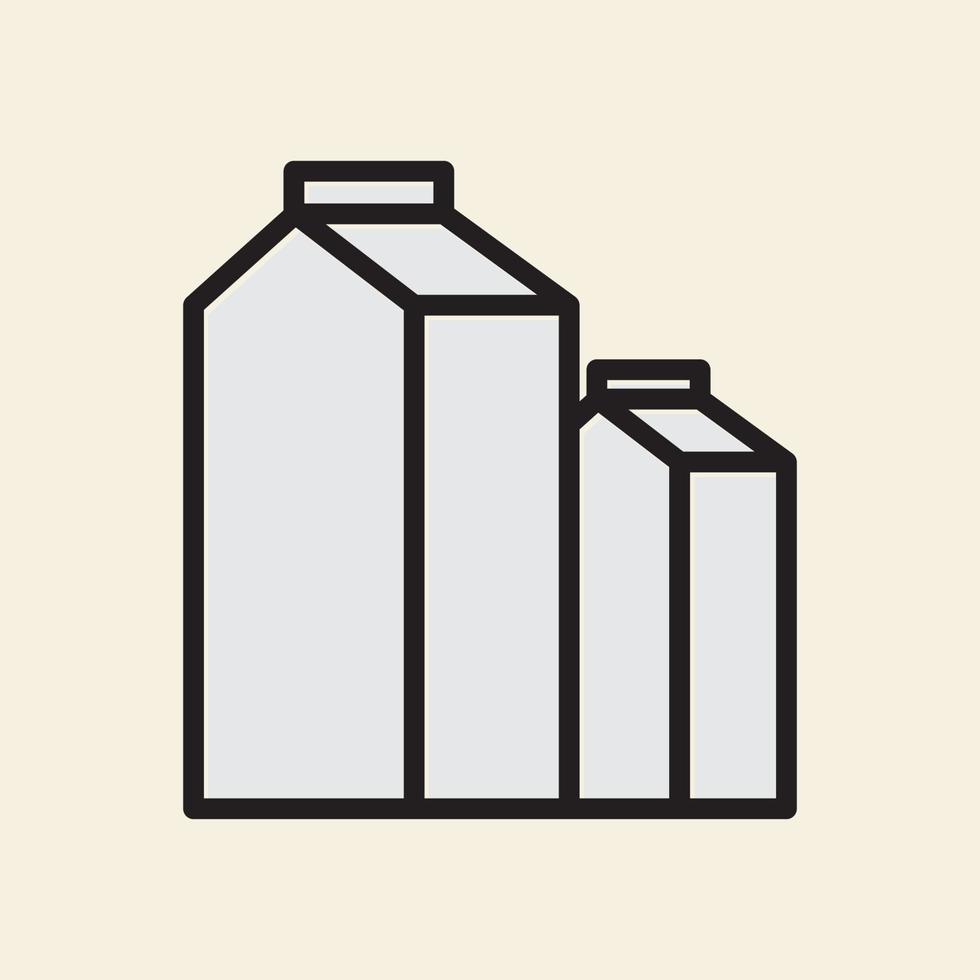 duas caixas de linhas de pacote de leite branco design de logotipo vetor ícone símbolo ilustração
