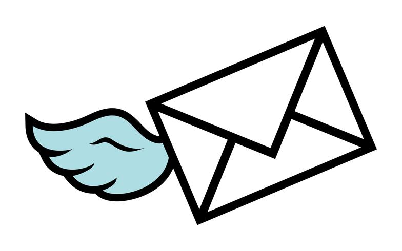Ilustração em vetor ícone asas voando Envelope