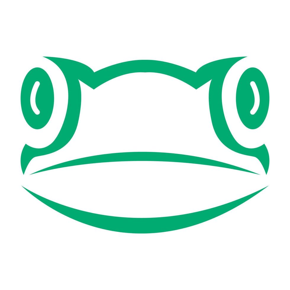 forma moderna cabeça de sapo verde sorriso logotipo símbolo vetor ícone ilustração design gráfico