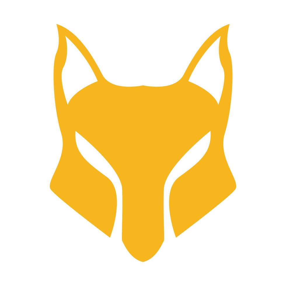 rosto isolado design de logotipo de raposa ou lobo laranja símbolo gráfico vetorial ícone sinal ilustração ideia criativa vetor