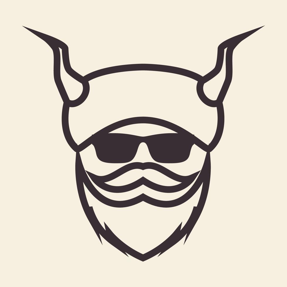 barba de homem legal com chapéu hipster design de logotipo vetor gráfico símbolo ícone sinal ilustração ideia criativa