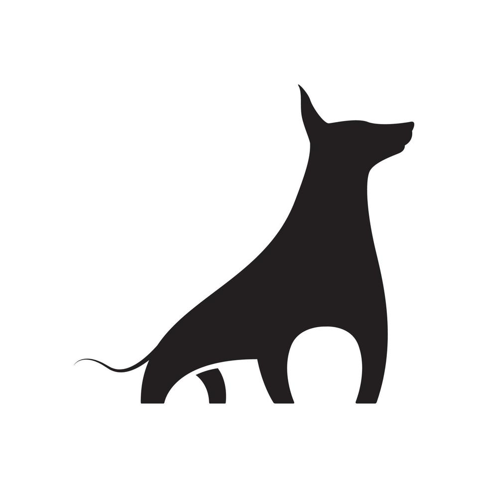 cão preto ameaçar logotipo símbolo ícone vetor design gráfico ilustração ideia criativa