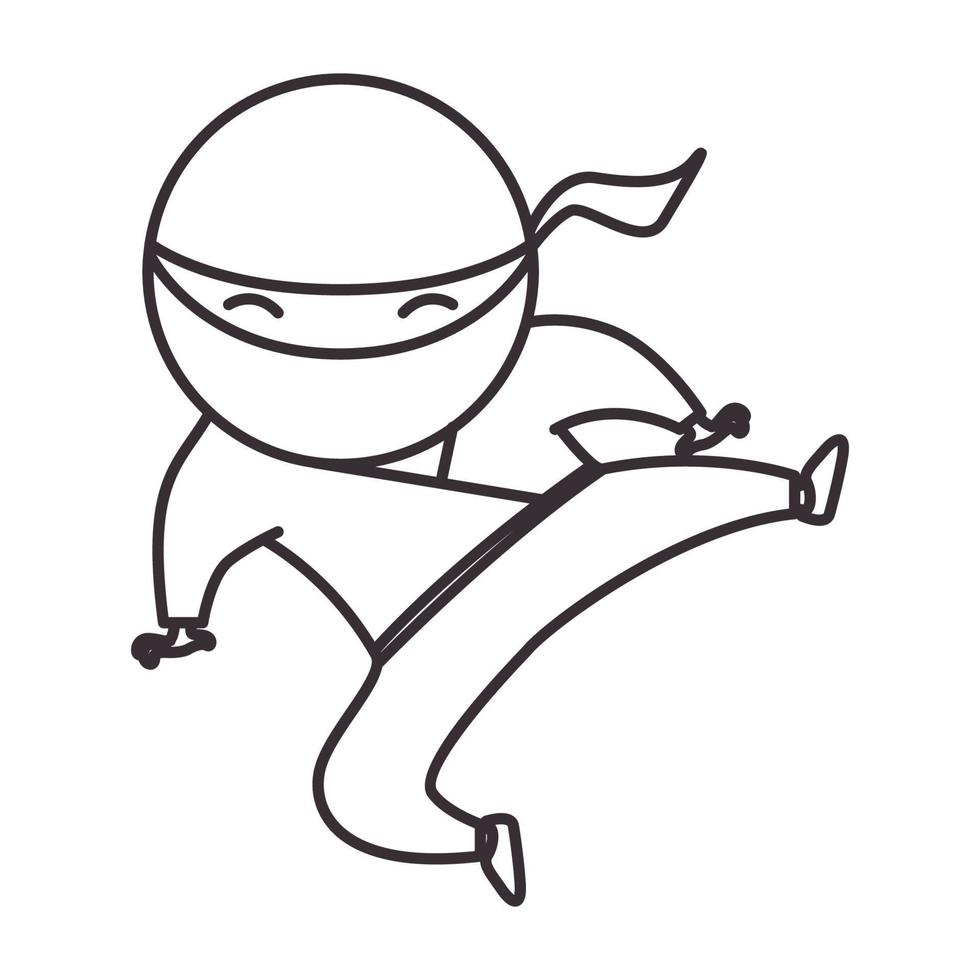 garoto ninja linhas logotipo símbolo vetor ícone ilustração design gráfico