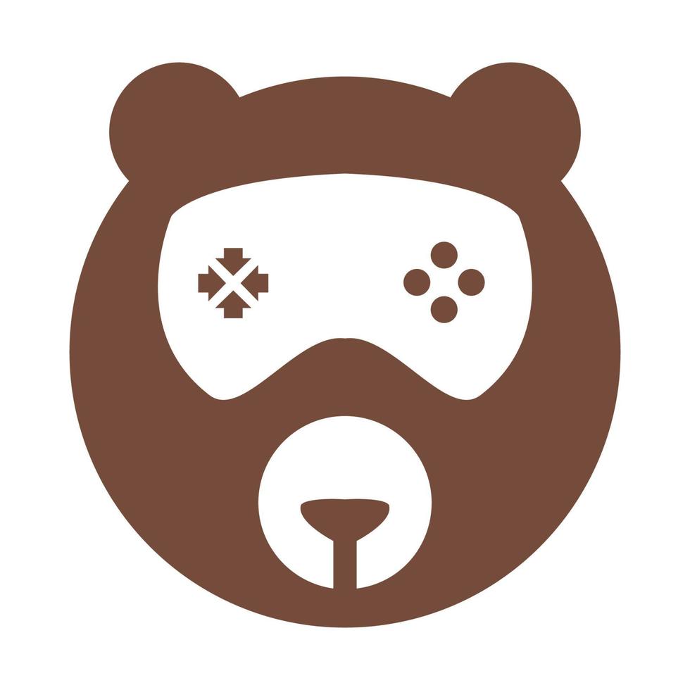 cabeça urso jogo logotipo símbolo vetor ícone ilustração design gráfico