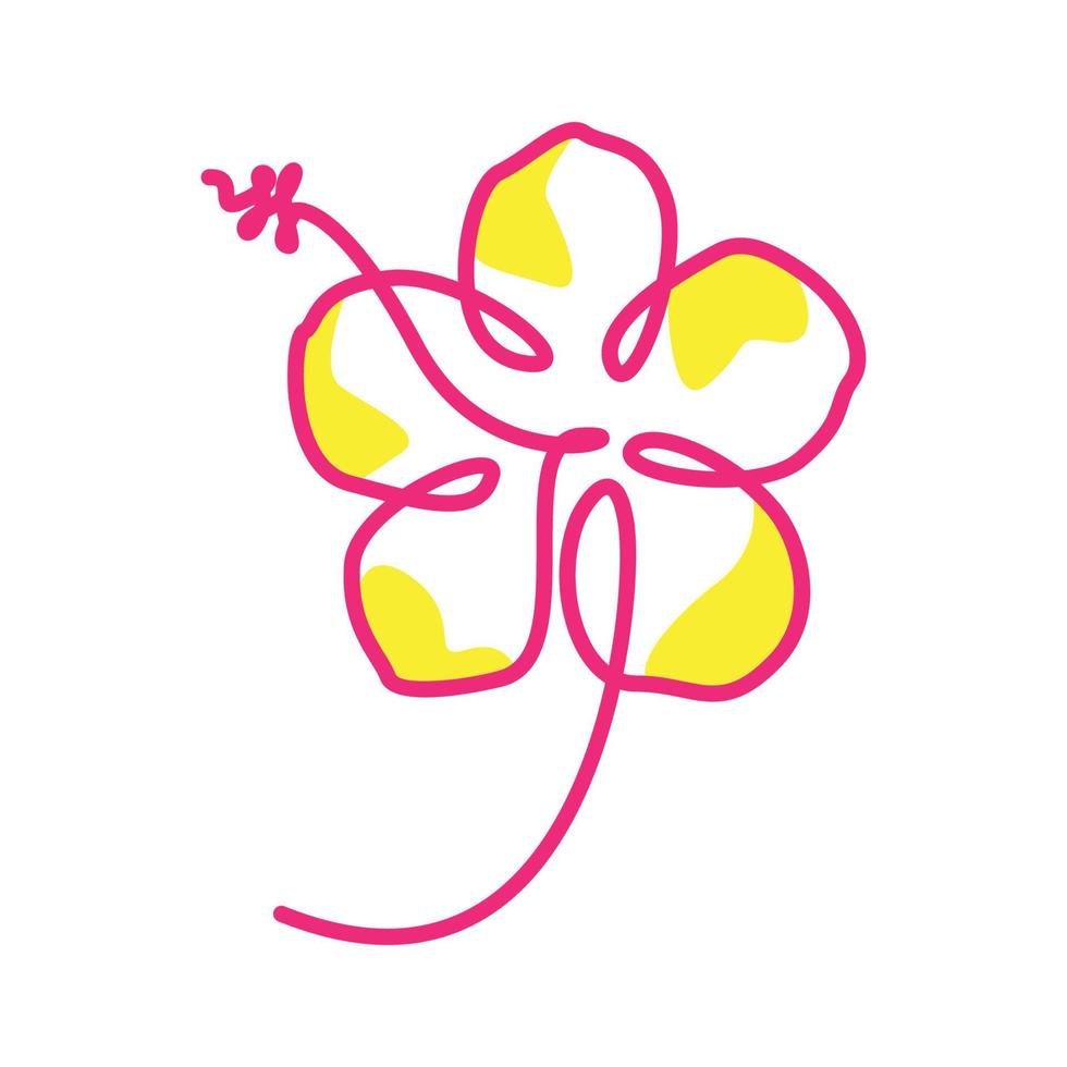 linha colorida abstrata flor hibisco design de logotipo vetor ícone símbolo ilustração