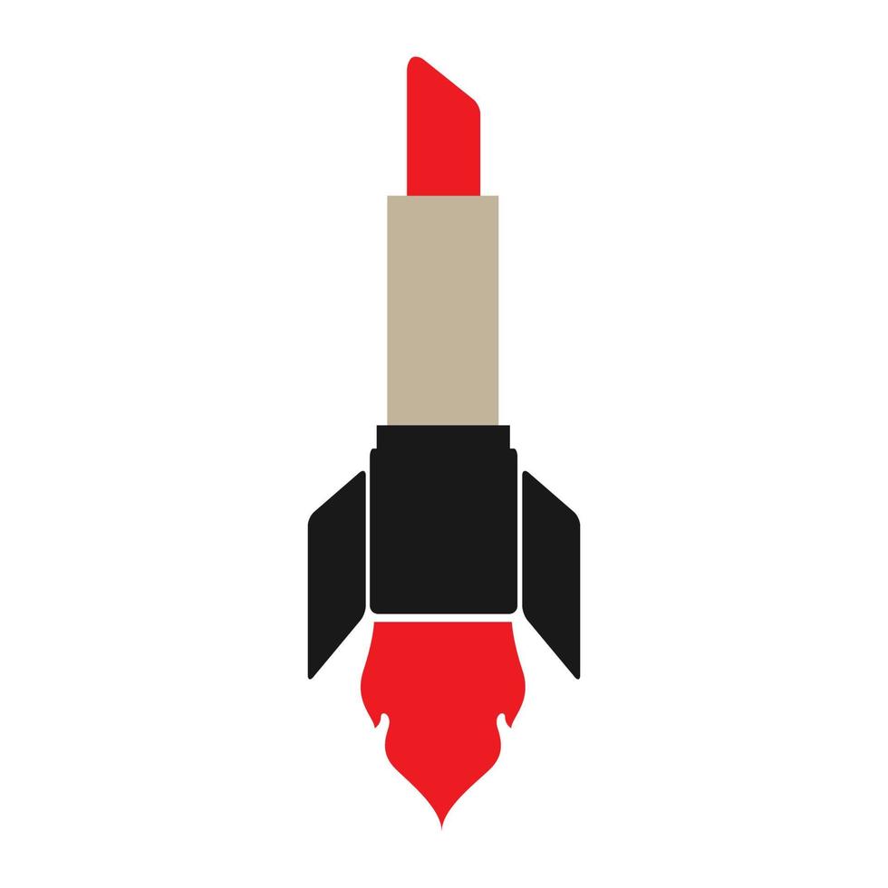 foguete com logotipo de batom vetor símbolo ícone design ilustração gráfica