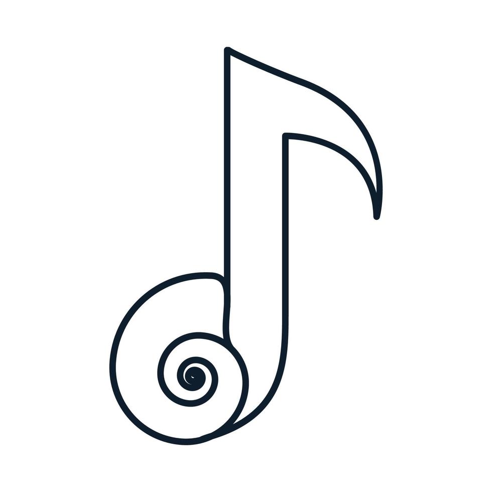 design de ilustração de ícone de vetor de logotipo de música de caracol